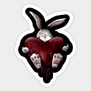 Gothic Bloody Love Bunny Sticker